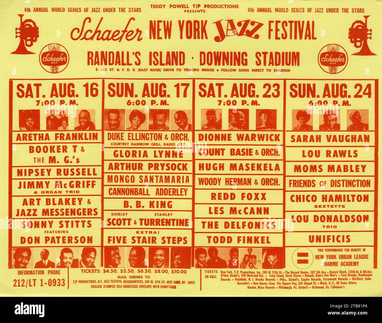 New York Jazz Festival - Handbill - flyer (Teddy Powell - TIP Productions, 1969) Stock Photo