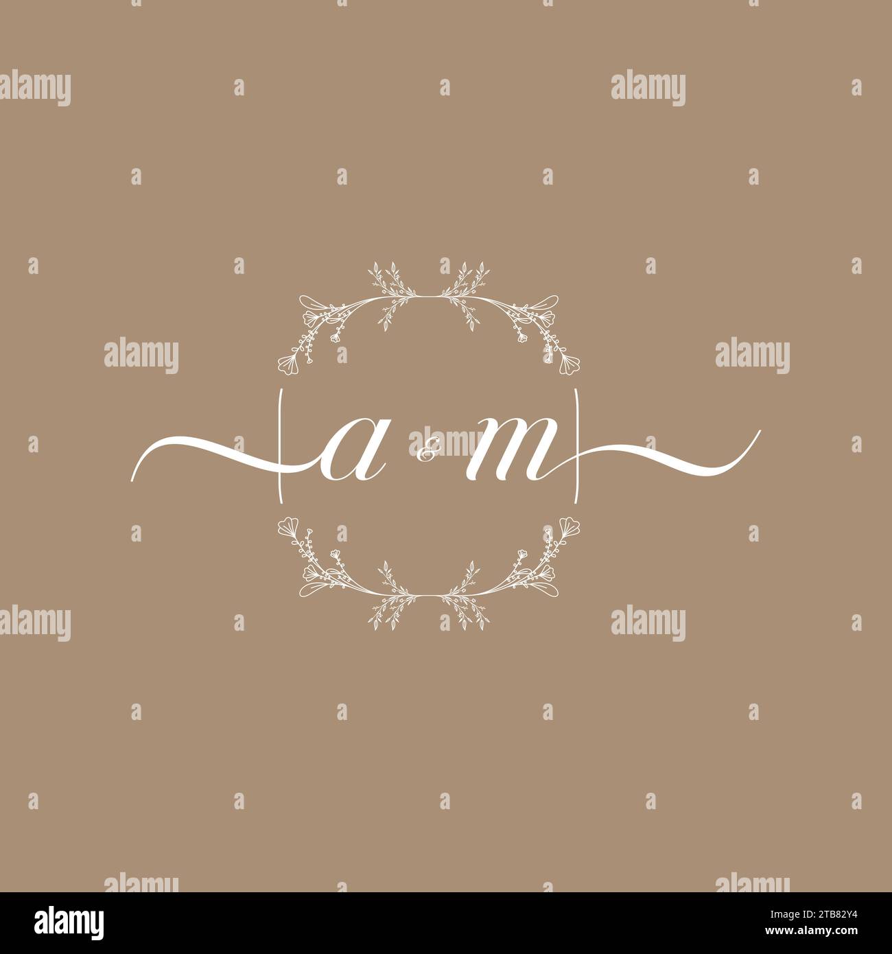 AM handwriting logo of initial signature, wedding and fashion concept ...