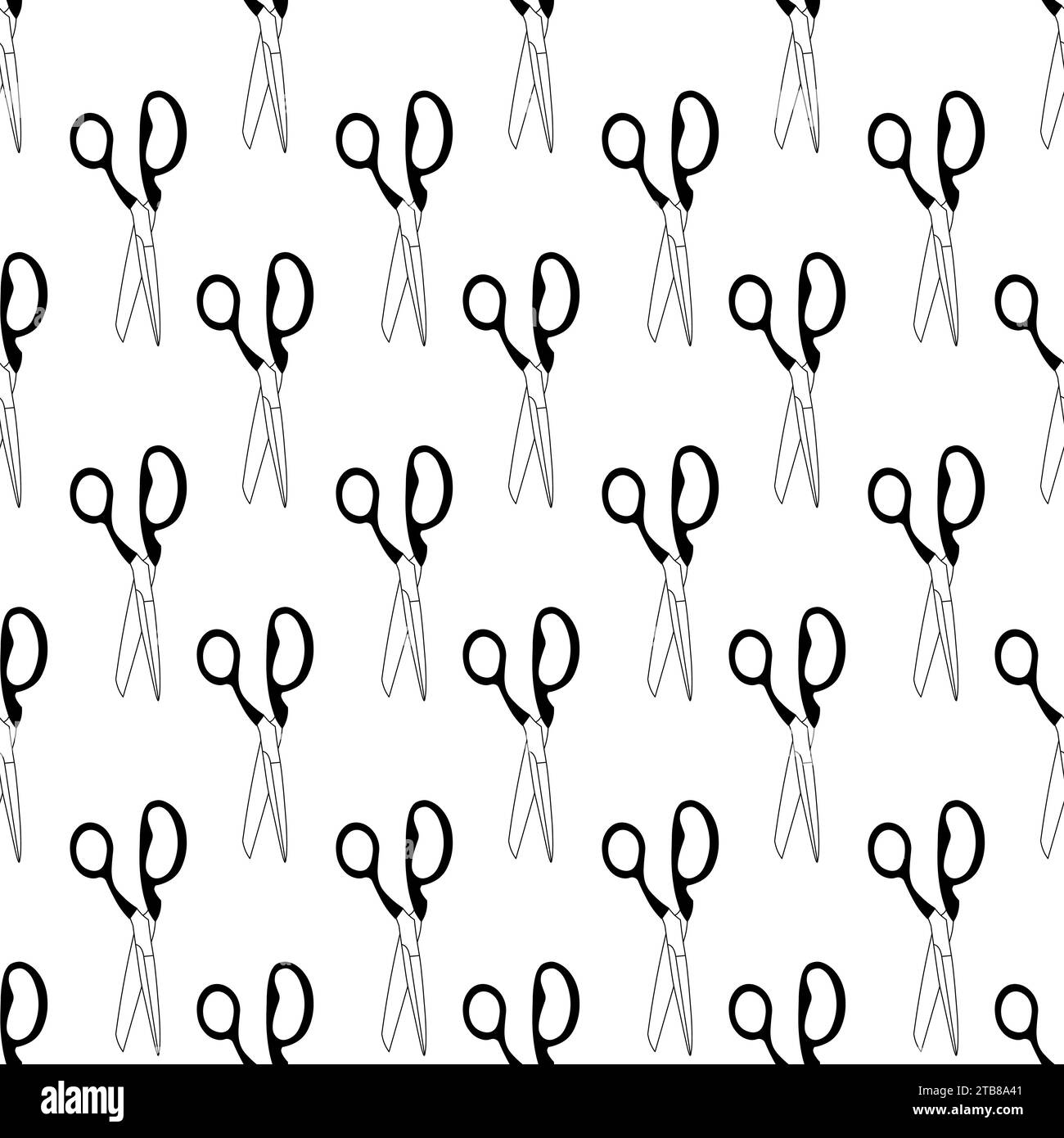 Scissors pattern for textile fabric wrapping paper hand drawn vector