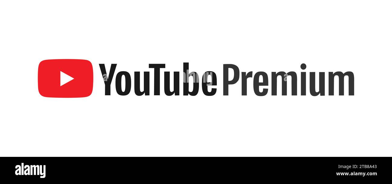 YouTube premium popular video hosting logo. Flat, red. Vector. logo