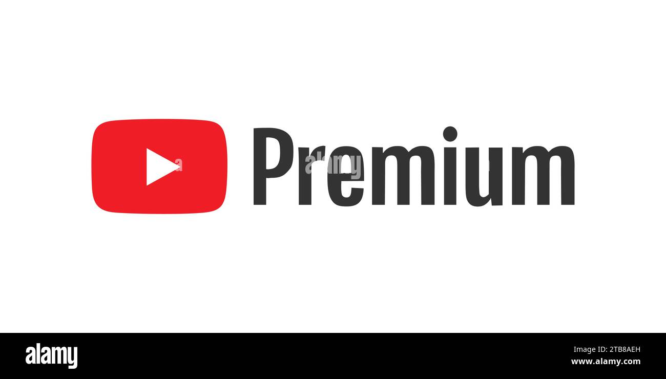 YouTube premium logo typography, eps10, editorial content Stock Vector