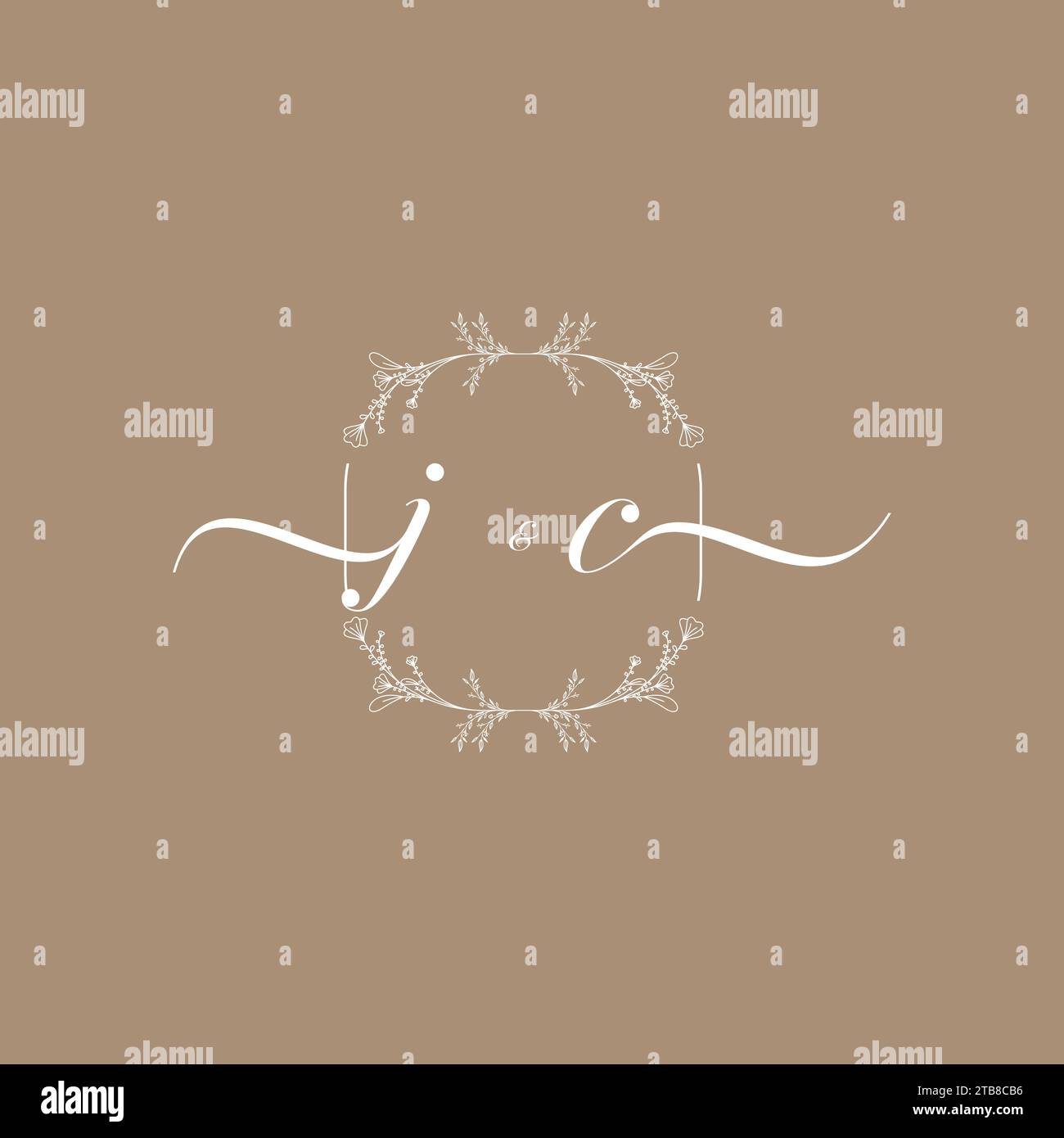 JC handwriting logo of initial signature, wedding and fashion concept ...