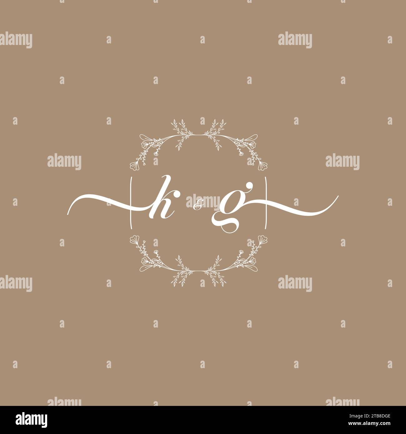 KG handwriting logo of initial signature, wedding and fashion concept design Stock Vector