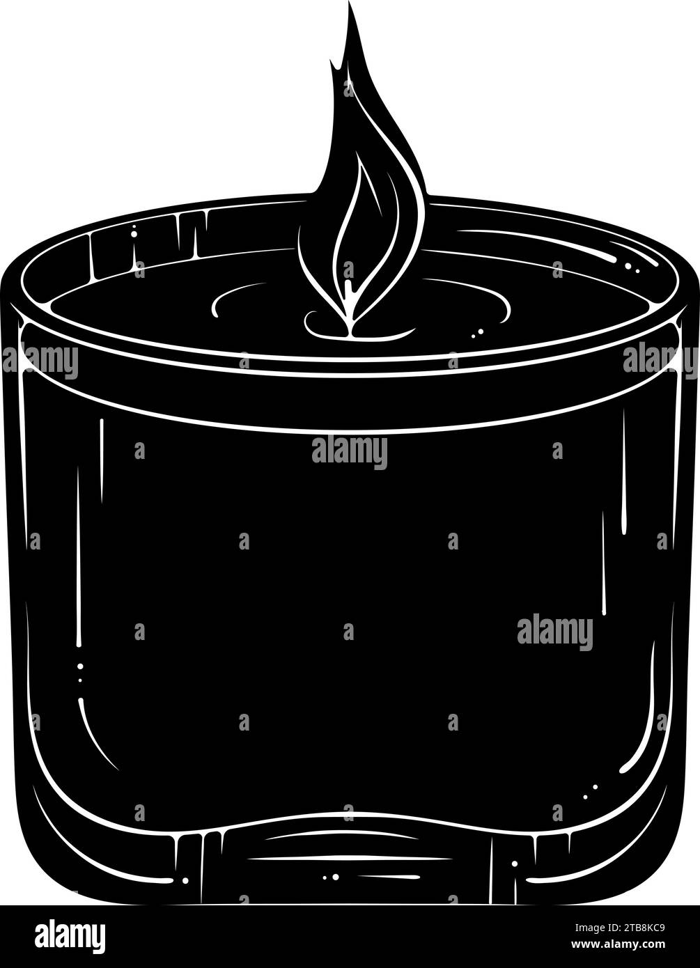 Burning candle in glass Stock Vector Images - Alamy