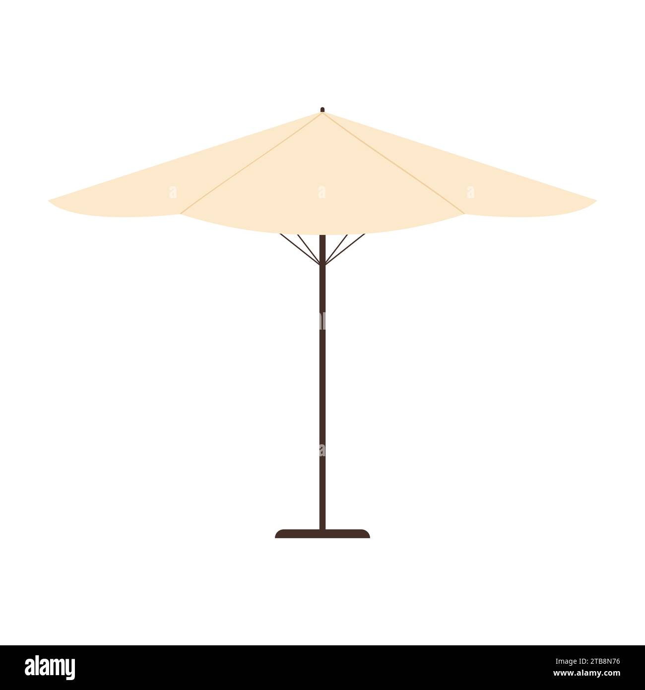 Outdoor patio umbrella. Garden furniture, backyard landscape cartoon