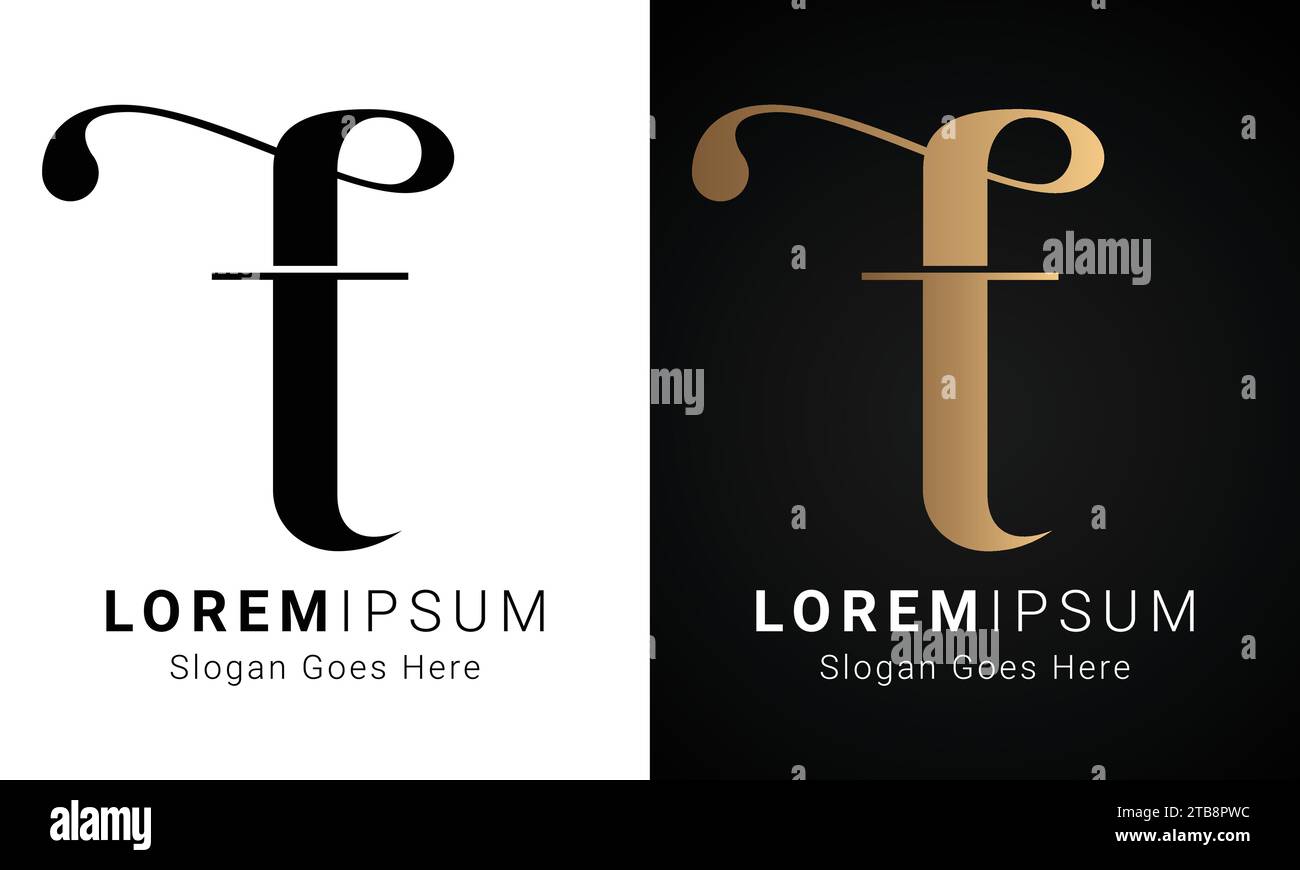 Luxury Initial TL or LT Monogram Text Letter Logo Design Stock Vector