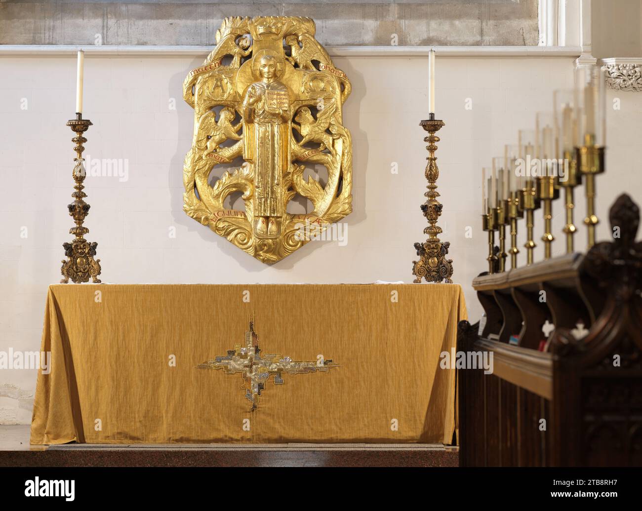 The Majestas (showing the risen Jesus Christ in glory), a gilded wooden ...