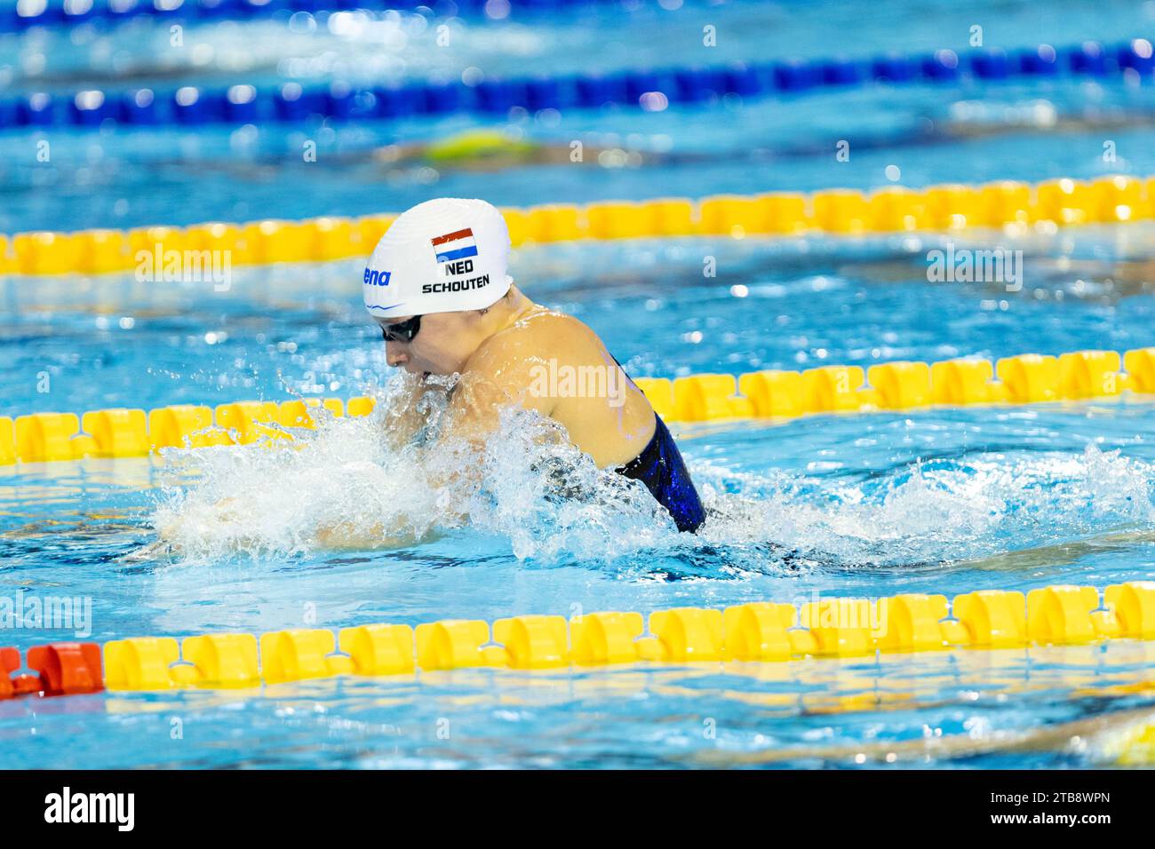 Tes Schouten of the Netherlands during WomenÂ´s 100m Breaststroke Heats