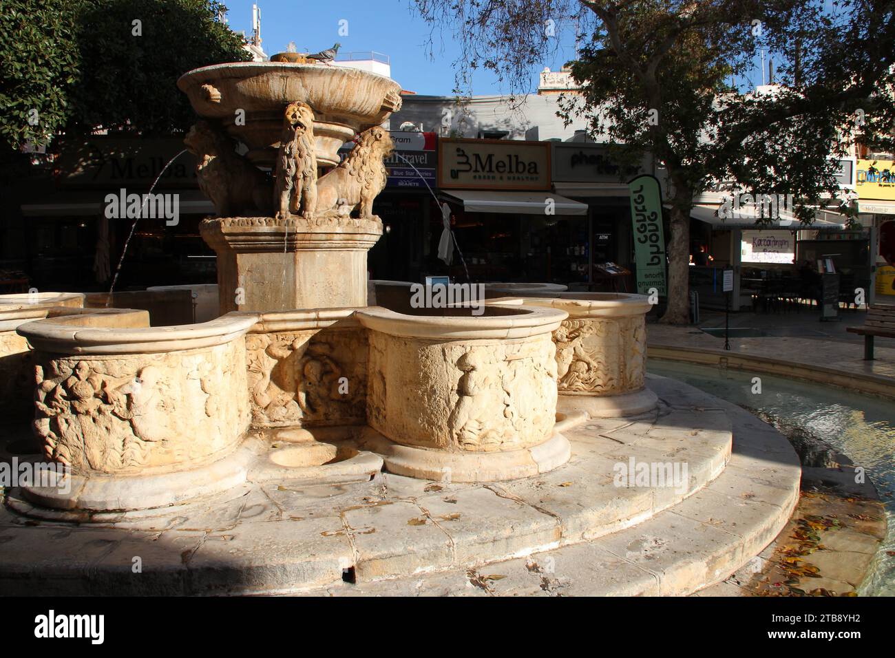 morosini fountain in heraklion in crete in greece Stock Photo