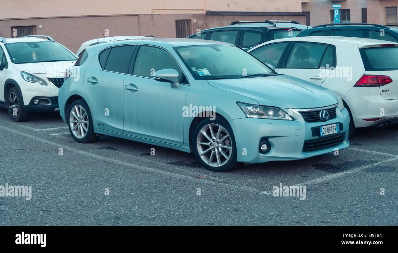 Cremona, Italy December 2nd 2023 Street parked Lexus CT200H hybrid