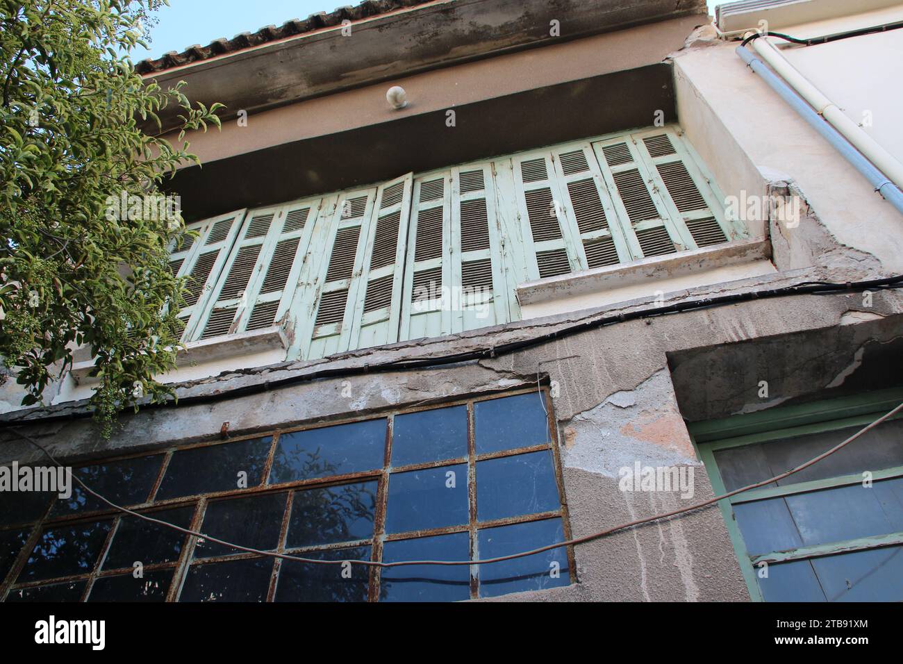 abandoned building (house ?) n chania in crete in greece Stock Photo