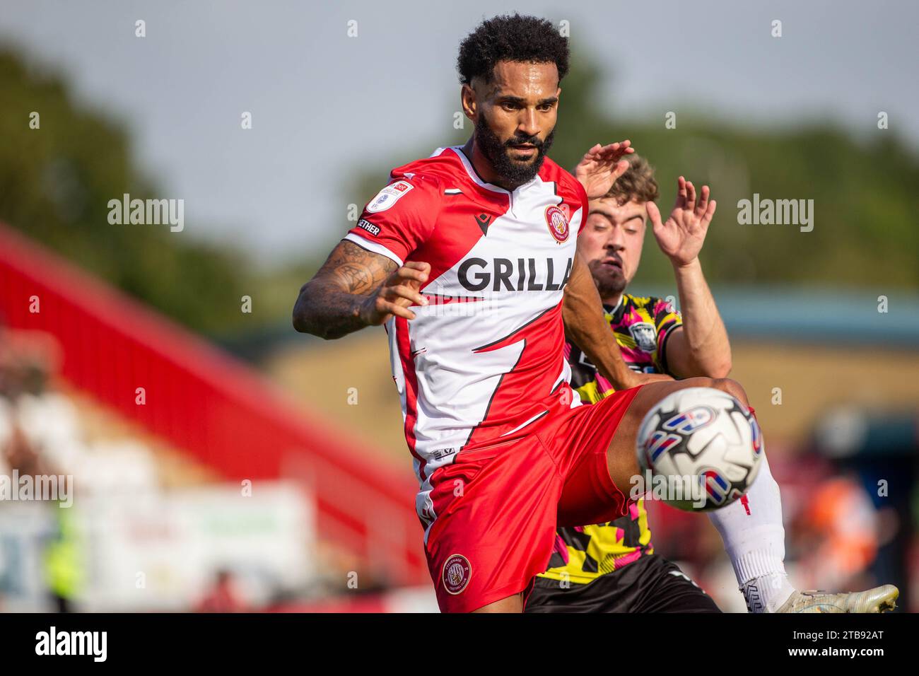 Jordan Roberts in action whilst playing for Stevenage FC Stock Photo