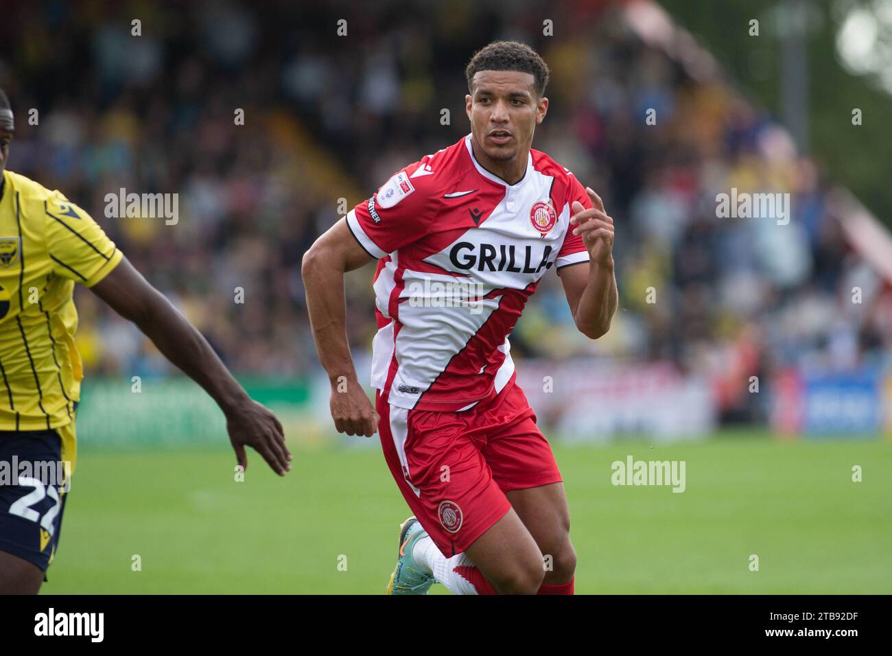 Luther James-Wildin in action whilst playing for Stevenage FC Stock Photo