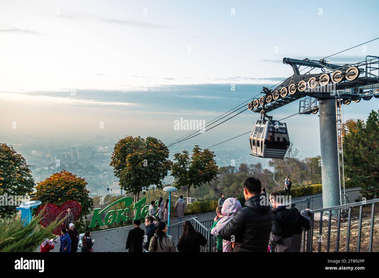 Almaty Kazakhstan October 27 2023 Kok Tobe Hill With Tourists And Almaty Kazakhstan October 27 2023 Kok Tobe Hill With Tourists And