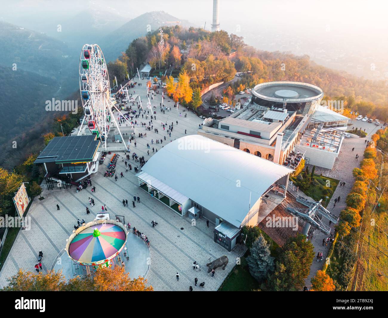 Almaty Kazakhstan October 28 2023 Aerial View Of Kok Tobe Hill And Almaty Kazakhstan October 28 2023 Aerial View Of Kok Tobe Hill And