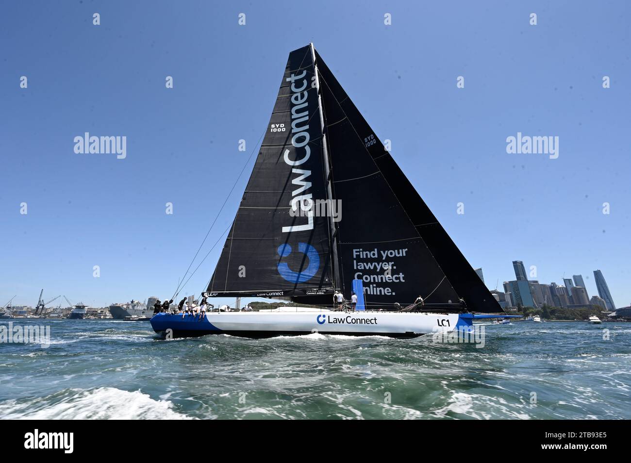 Sydney Harbour, Sydney, Australia. 5th Dec, 2023. 2023 Solas Big Boat Challenge; maxi yacht LawConnect skippered by Christian Beck wins the Solas Big Boat challenge Credit: Action Plus Sports/Alamy Live News Stock Photo