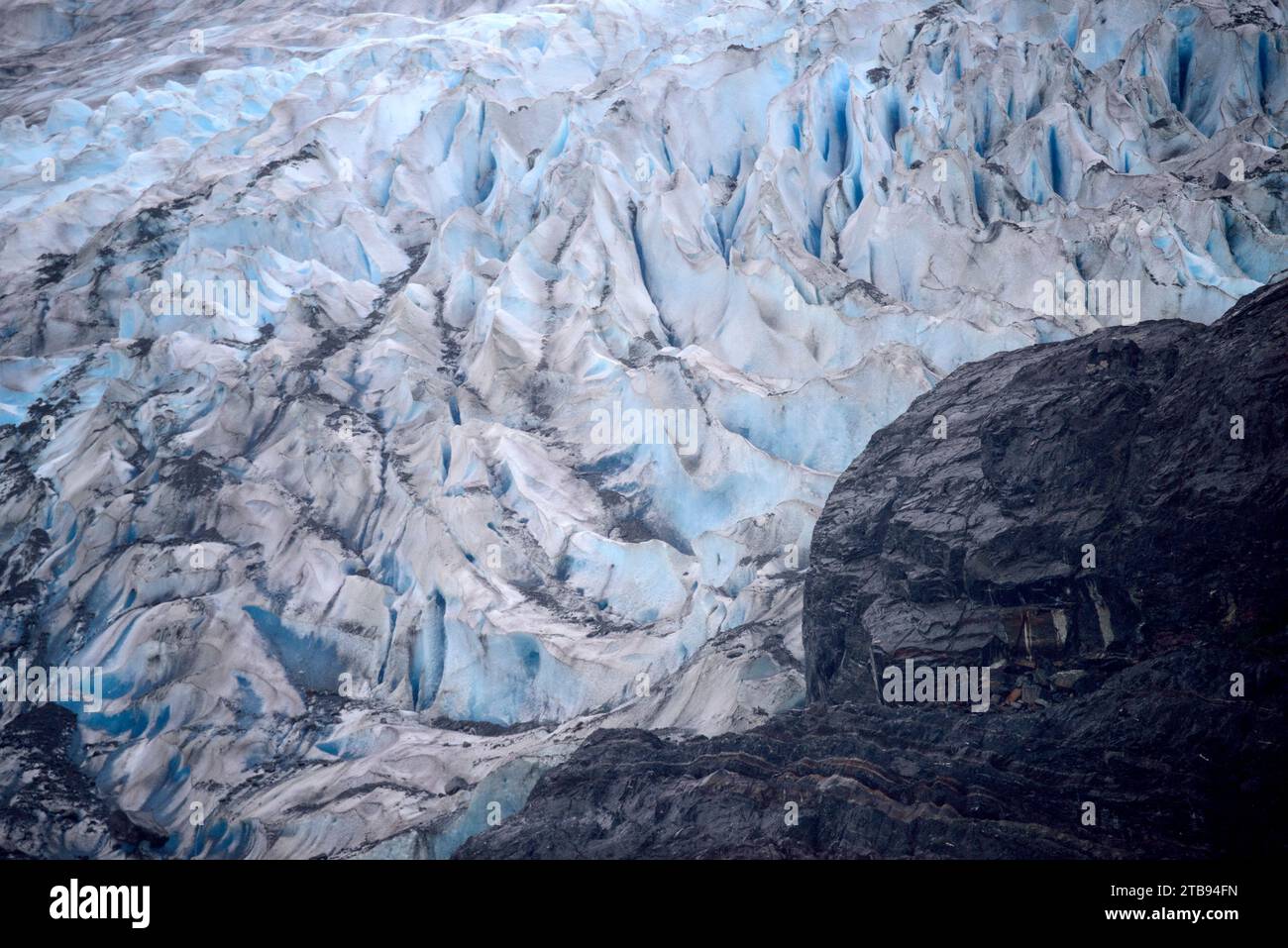 Mendenhall Glacier from above; Juneau, Alaska, United States of America Stock Photo