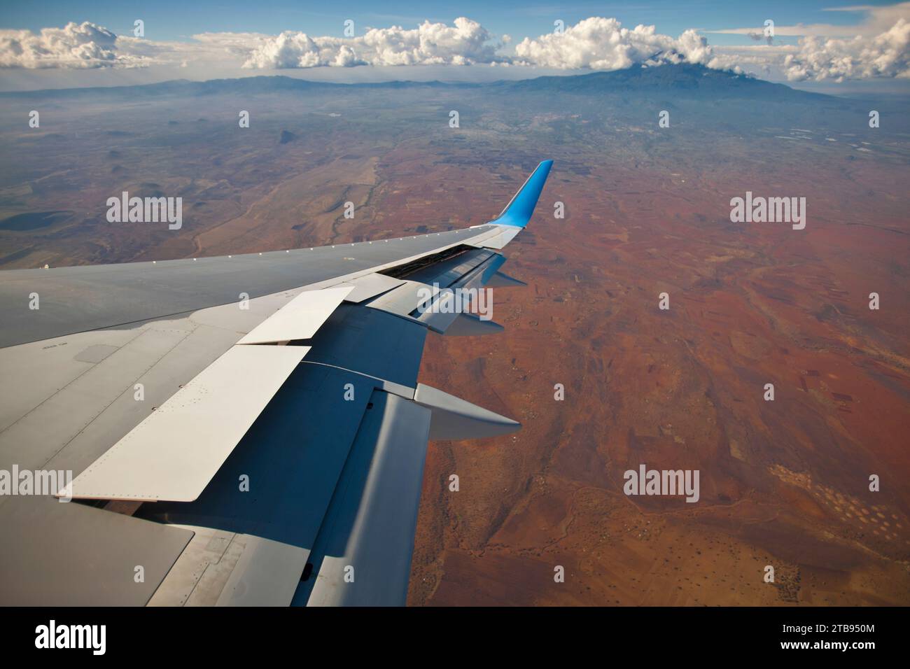 On the approach to Kilimanjaro airport; Tanzania Stock Photo