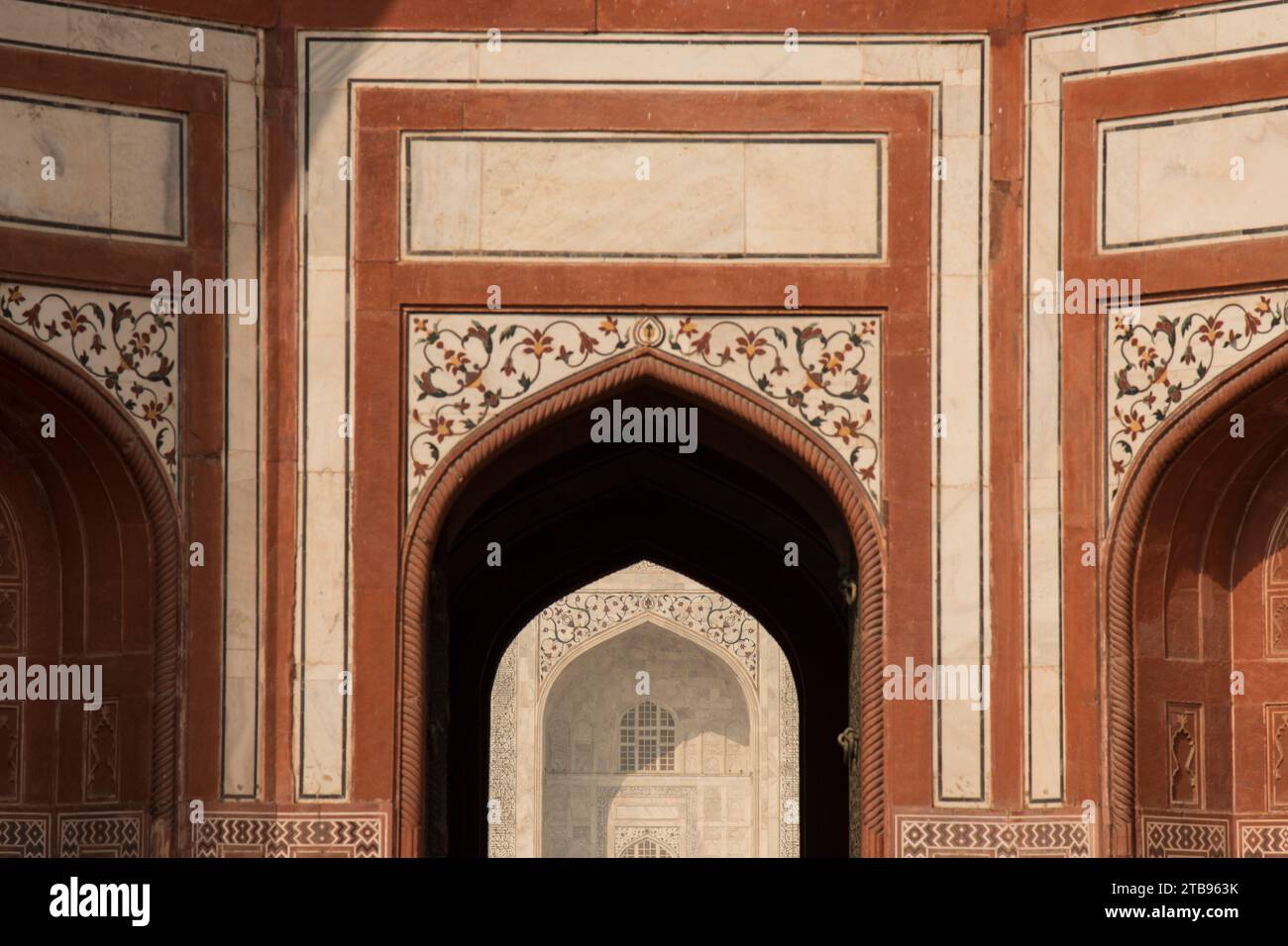 Architectural detail in the Agra Fort; Agra, India Stock Photo