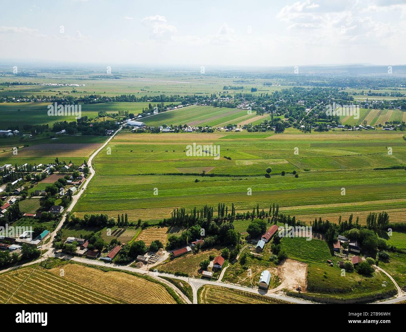 Aerial view of green agricultural fields Stock Photo - Alamy