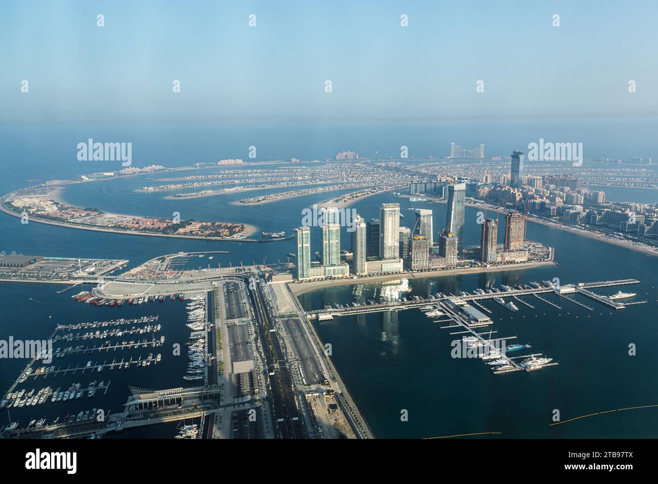 Aerial view palm jumeirah in hi-res stock photography and images - Alamy