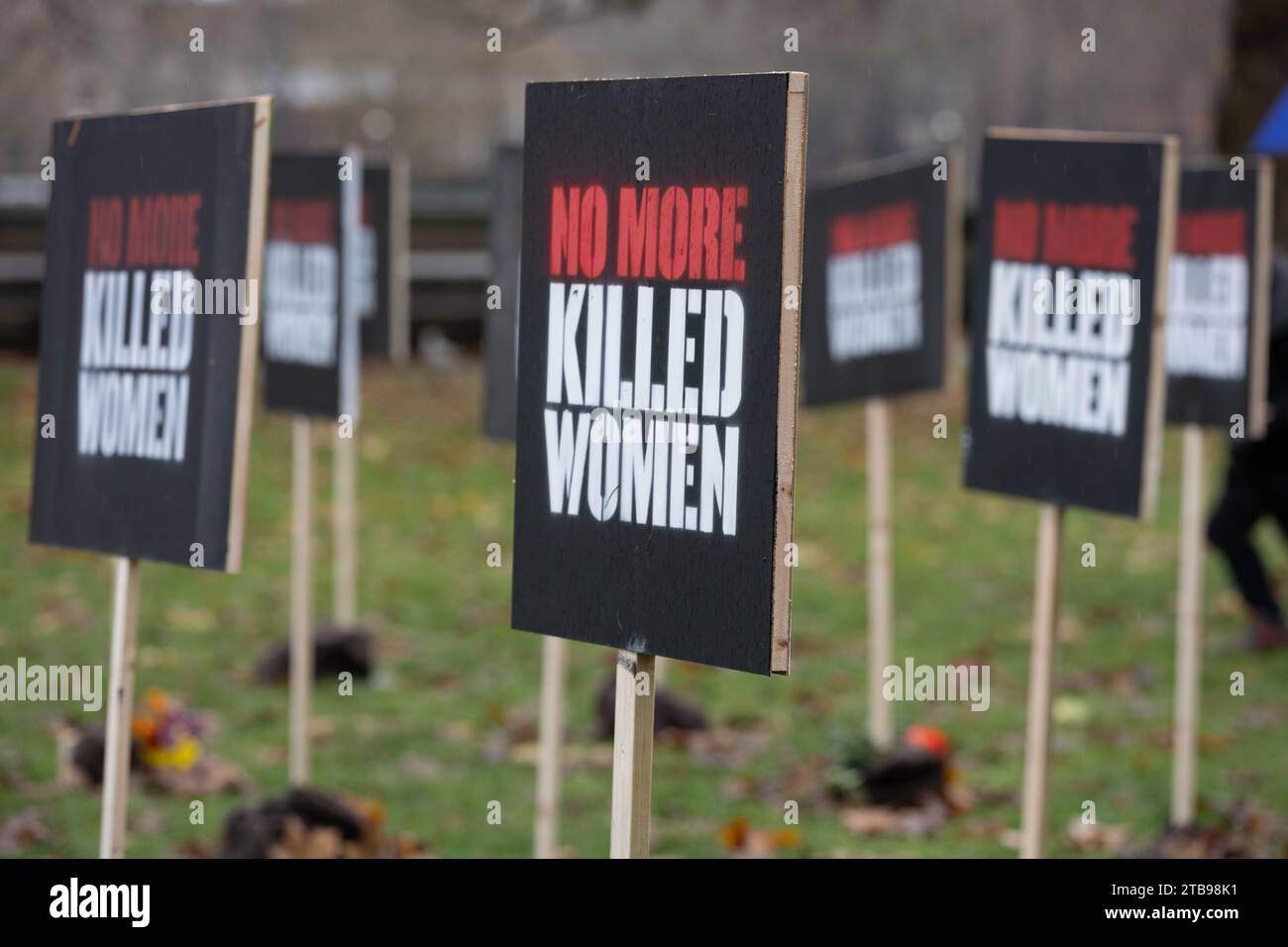 London, UK. 5th Dec, 2023. The launch of the report 'YOU WERE TOLD A VOICE FOR KILLED WOMEN' in Victoria Tower Gardens London UK Credit: Ian Davidson/Alamy Live News Stock Photo