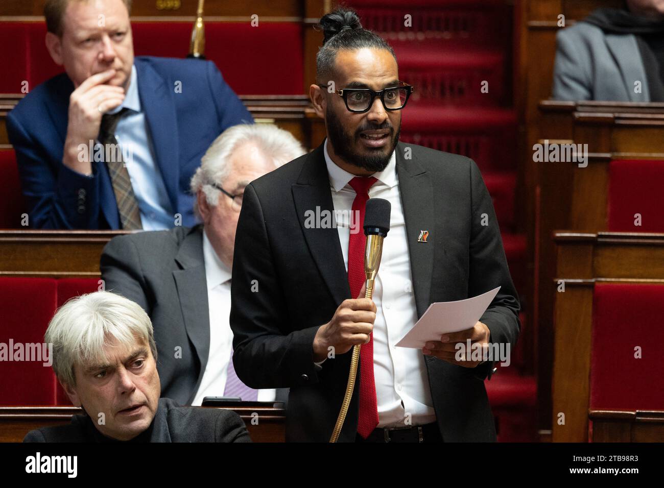 Paris, France. 05th Dec, 2023. Deputy Frederic Maillot during a session of questions to the government at The National Assembly in Paris on December 5, 2023. Photo by Raphael Lafargue/ABACAPRESS.COM Credit: Abaca Press/Alamy Live News Stock Photo