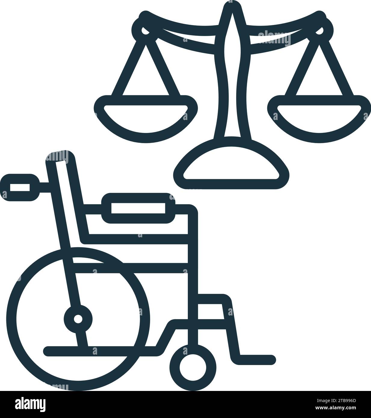 Disability rights outline icon. Monochrome simple sign from social 