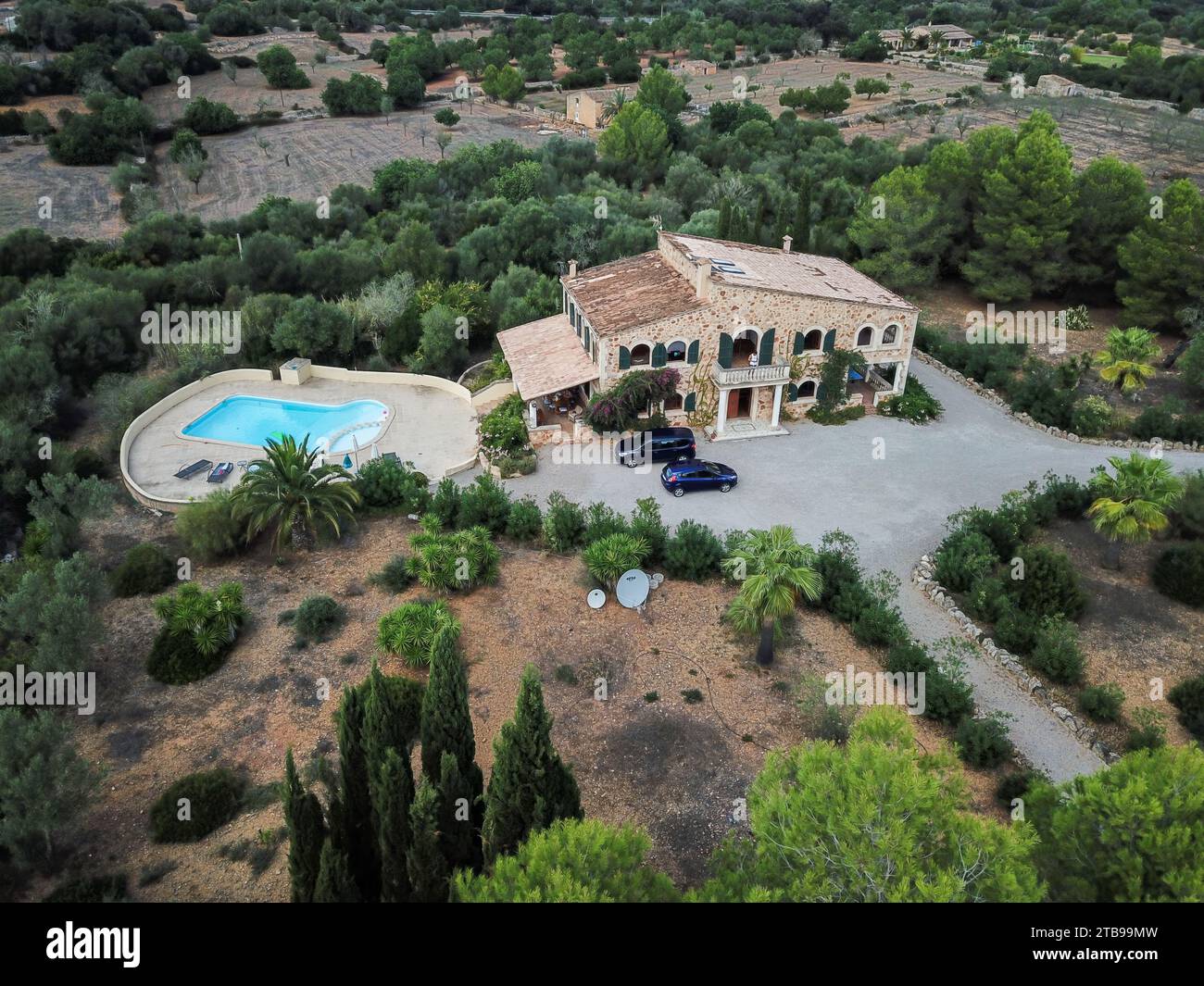 Aerial view of a luxury house with swimming pool Stock Photo - Alamy