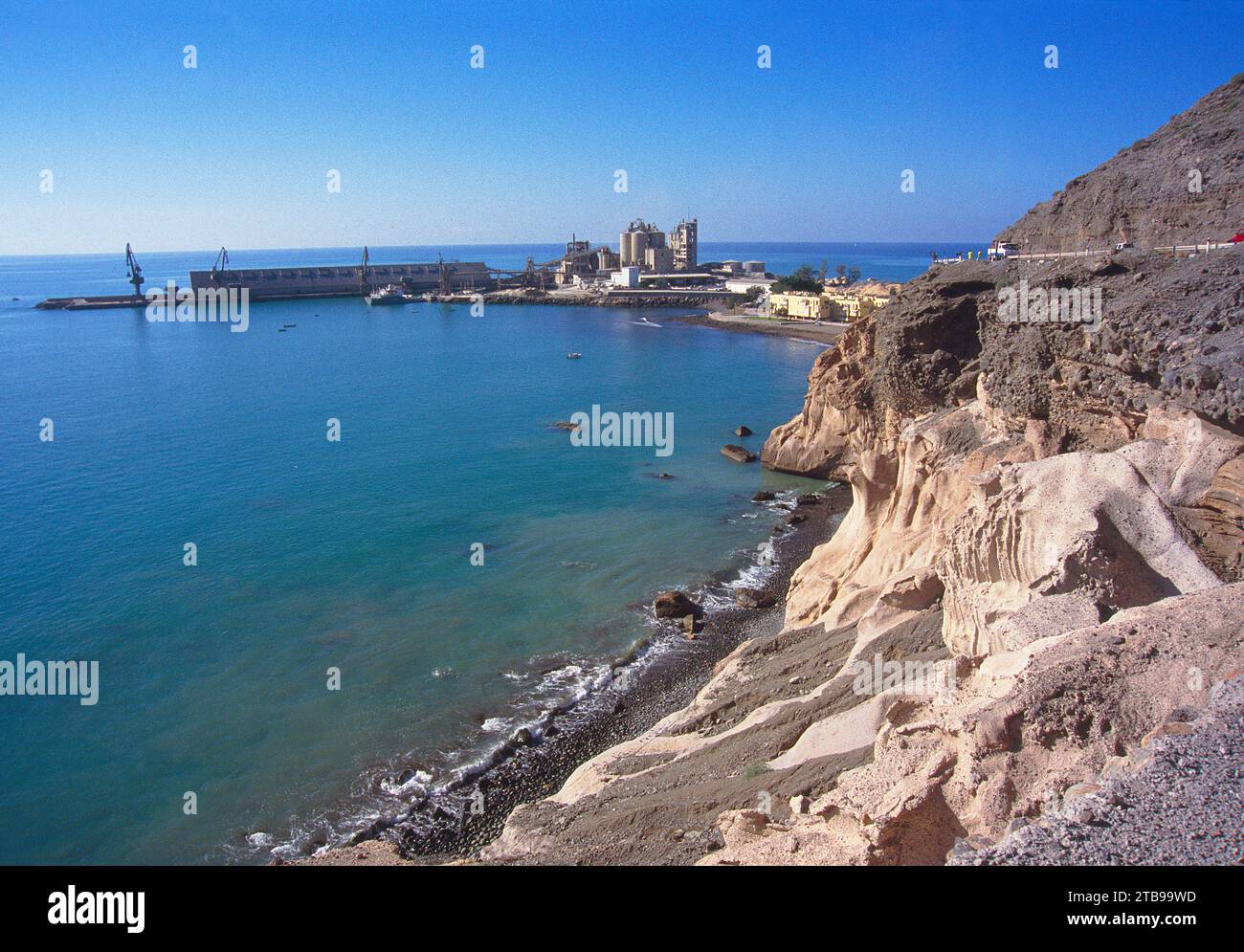 Cement factory by the sea. Pasito Blanco, Gran Canaria island, canary