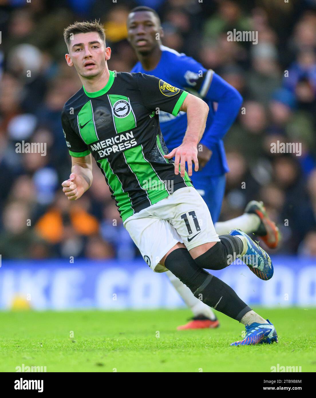 London, UK. 03 Dec 2023 - Chelsea v Brighton & Hove Albion - Premier League - Stamford Bridge.                                                             Brighton's Billy Gilmour during the match against Chelsea.               Picture Credit: Mark Pain / Alamy Live News Stock Photo