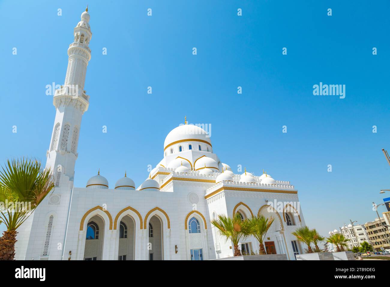 Dubai, United Arab Emirates - June 21, 2023: Sheikh Rashid Bin Mohammed Mosque in Dubai city during a day Stock Photo