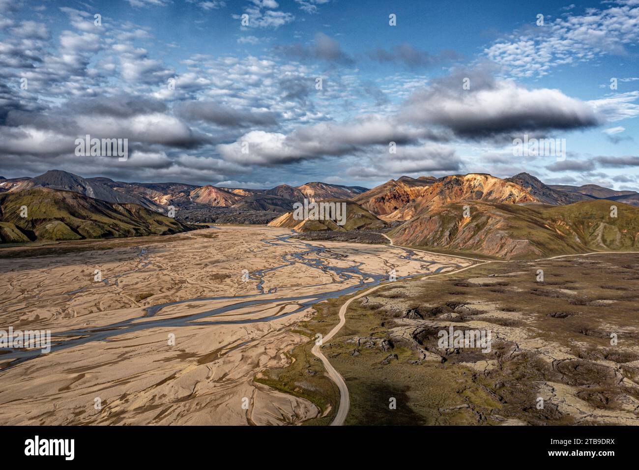 spectacular overview of Landmannalaugar in the highlands of Iceland Stock Photo