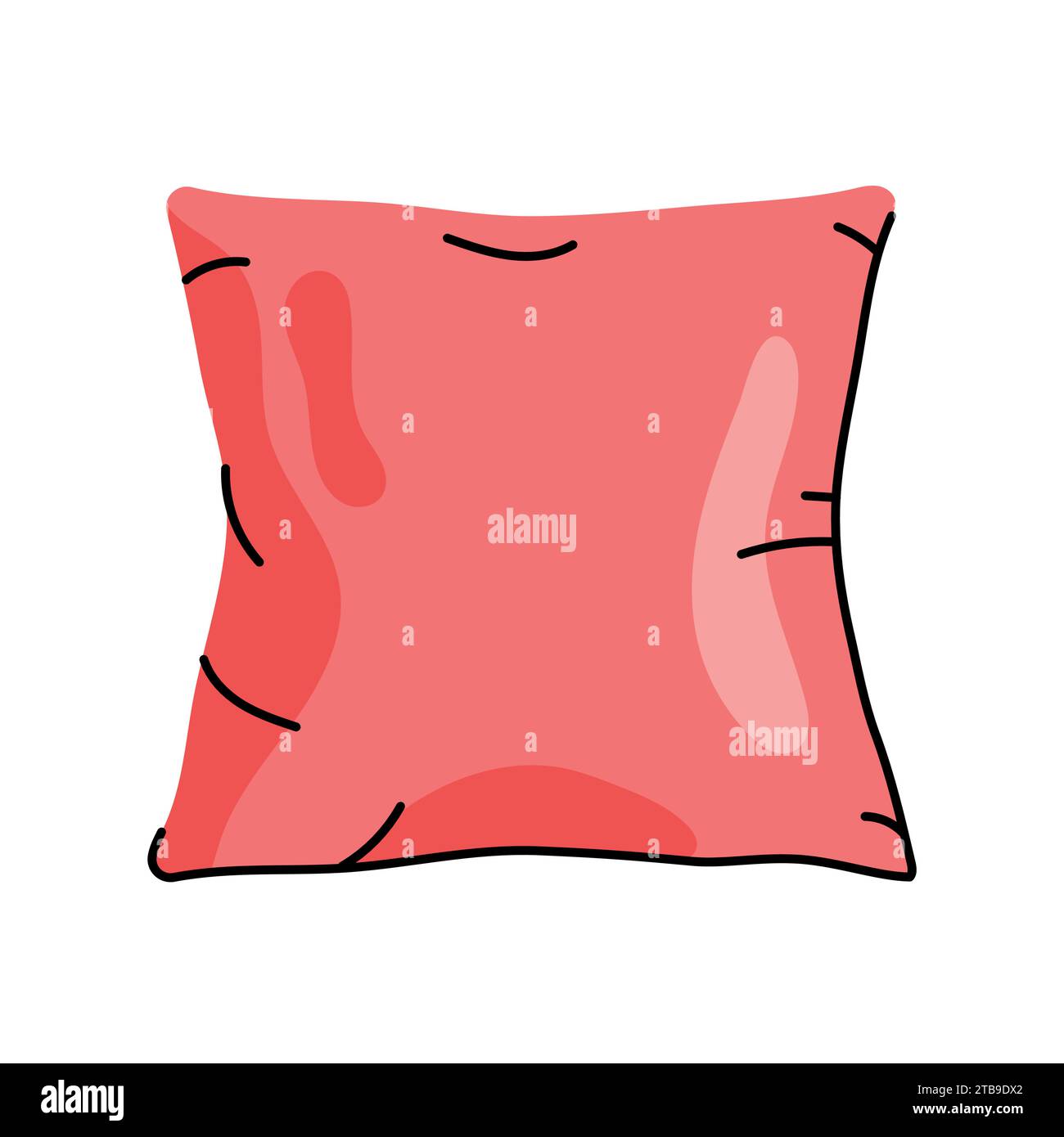 Textile cozy pillow flat element. Interior decor. Vector isolated sign