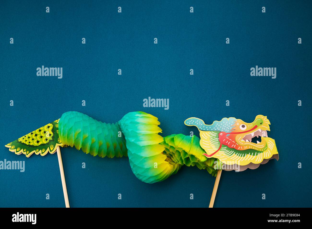 Chinese new year background with green paper dragon Stock Photo Alamy