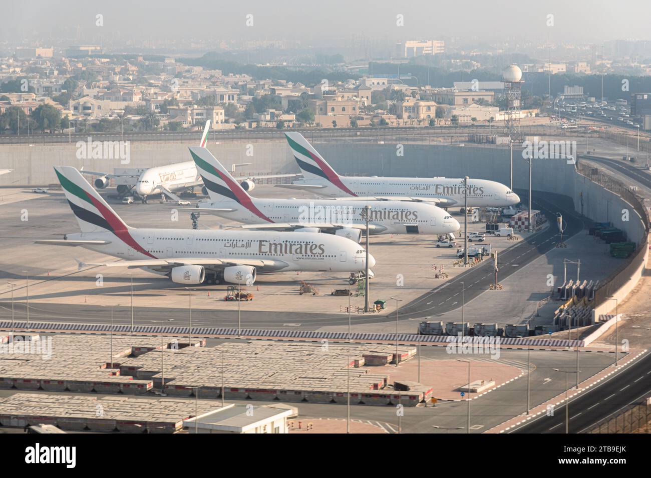 Dubai, United Arab Emirates - October 12, 2023: Emirates planes in the