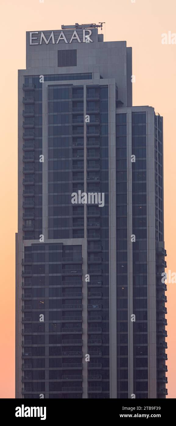 Dubai, United Arab Emirates June 21, 2023 Emaar logo on the building