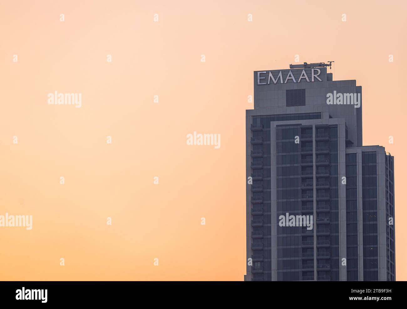 Dubai, United Arab Emirates June 21, 2023 Emaar logo on the building