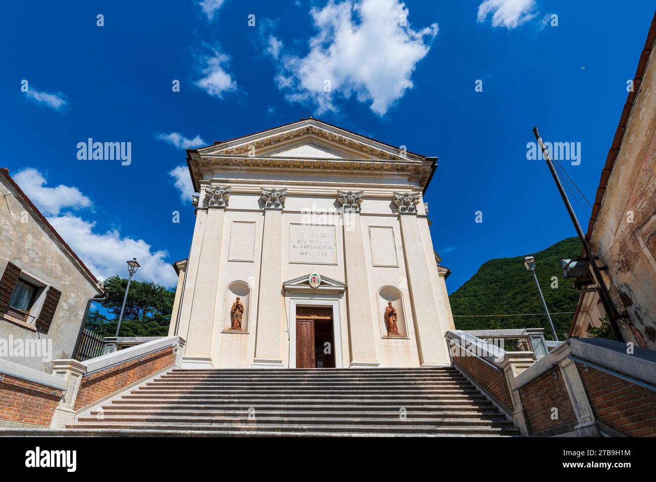 Italy Veneto Brenta Valley - Solagna  - The Church of Santa Giustina Stock Photo