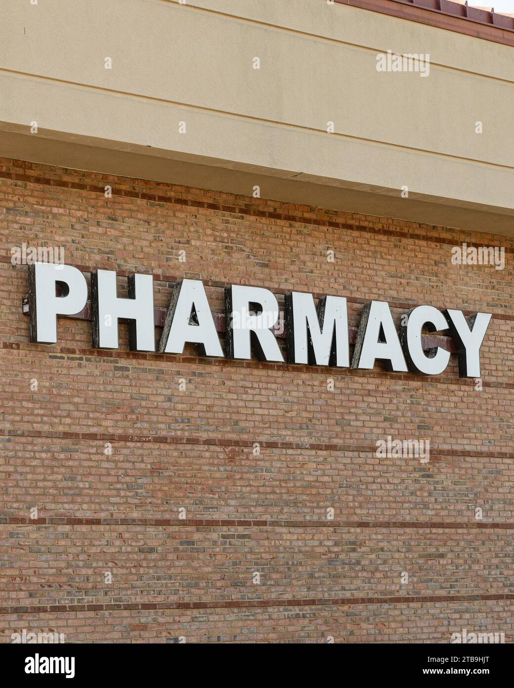 Pharmacy sign or signage for a local pharmacy or drugstore in ...