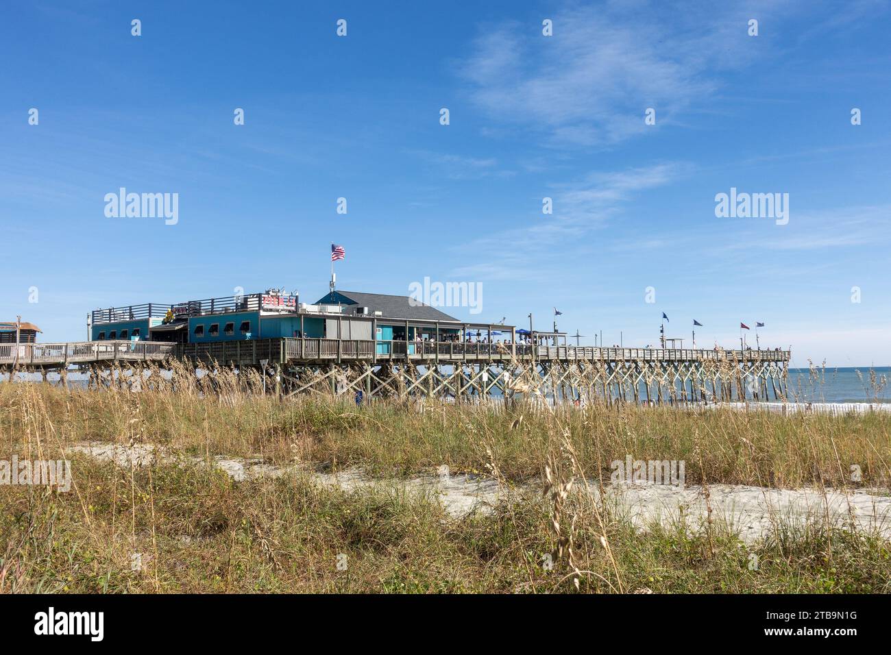 Pier 14 Myrtle Beach, South Carolina United States, Restaurant And Fishing Pier Stock Photo