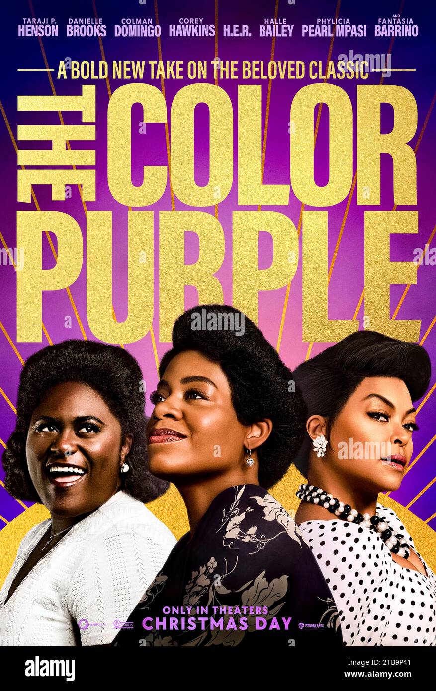 The Color Purple (2024) directed by Blitz Bazawule and starring Fantasia Barrino, Taraji P. Henson and Danielle Brooks. A decades-spanning tale of love and resilience and of one woman's journey to independence. Celie faces many hardships in her life, but ultimately finds extraordinary strength and hope in the unbreakable bonds of sisterhood. US one sheet poster***EDITORIAL USE ONLY***. Credit: BFA / Warner Bros Stock Photo