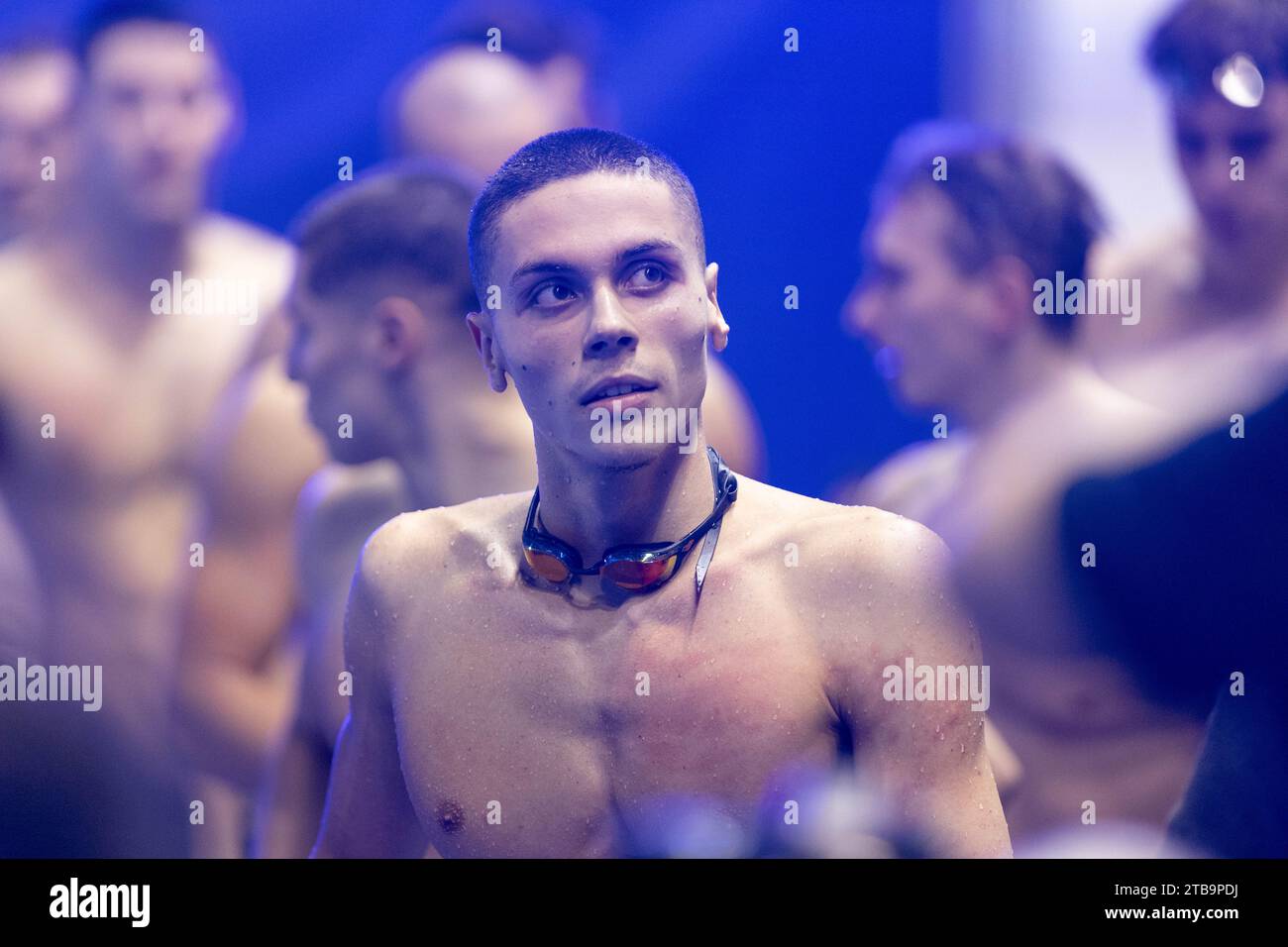 David Popovici of Romania during MenÂ´s 4x50m Freestyle Final at the