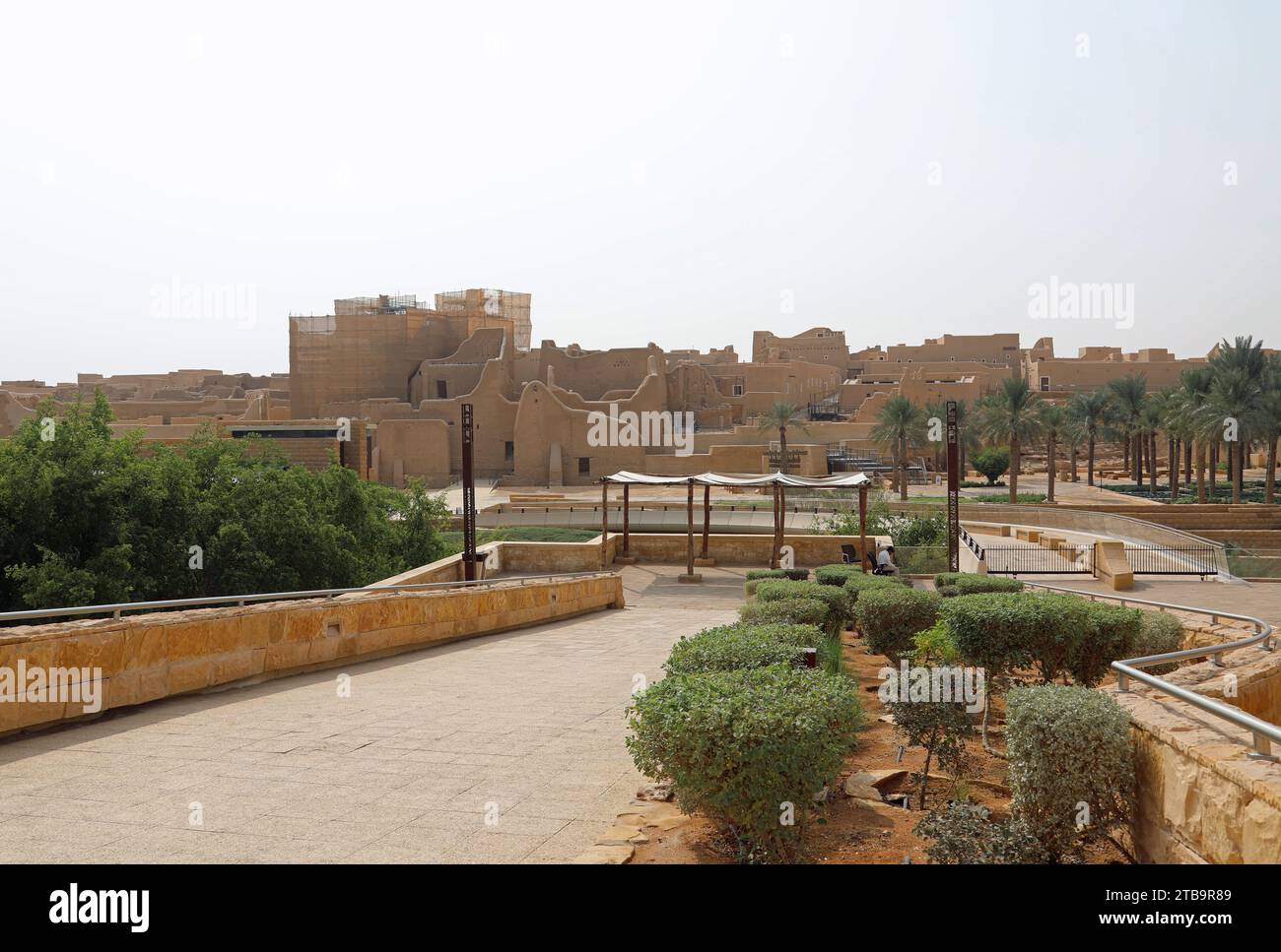 View of historic At Turaif from the mosque at Diriyah in Saudi Arabia Stock Photo