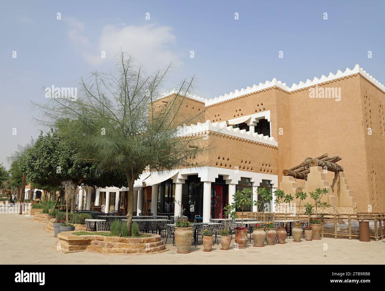 World class restaurants at Bujairi Terrace in Riyadh Stock Photo