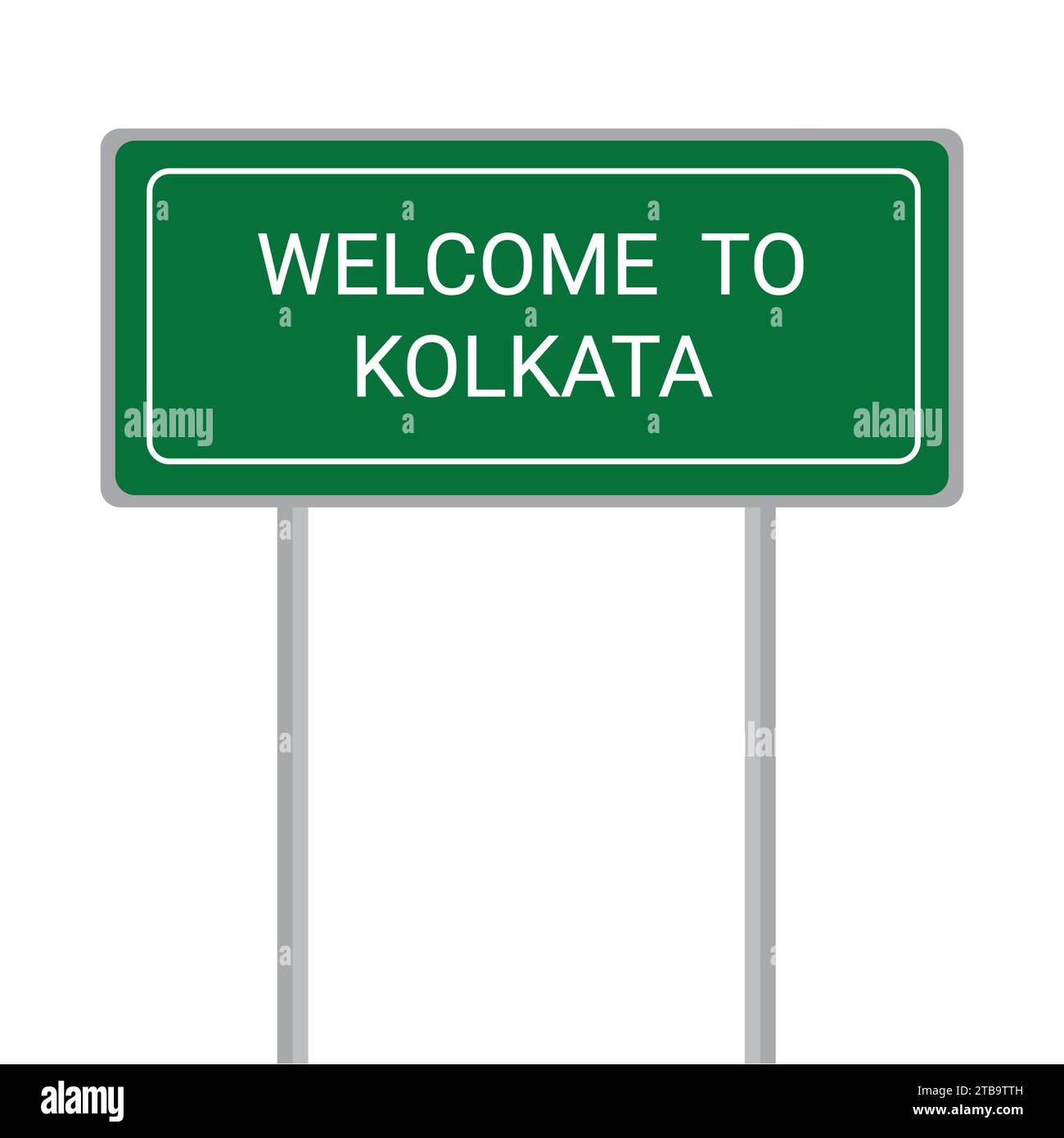 Welcome to Kolkata name sign board vector illustration Stock Vector