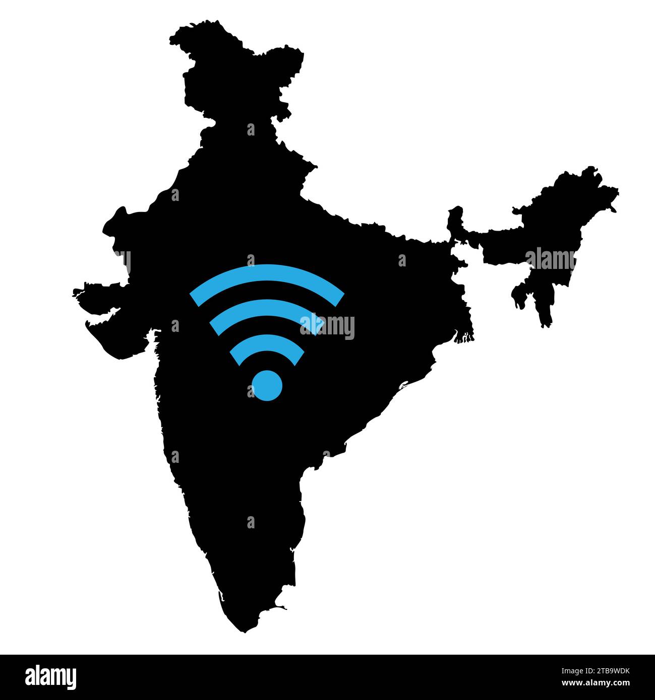 India map with wi-fi Symbol icon vector illustration Stock Vector
