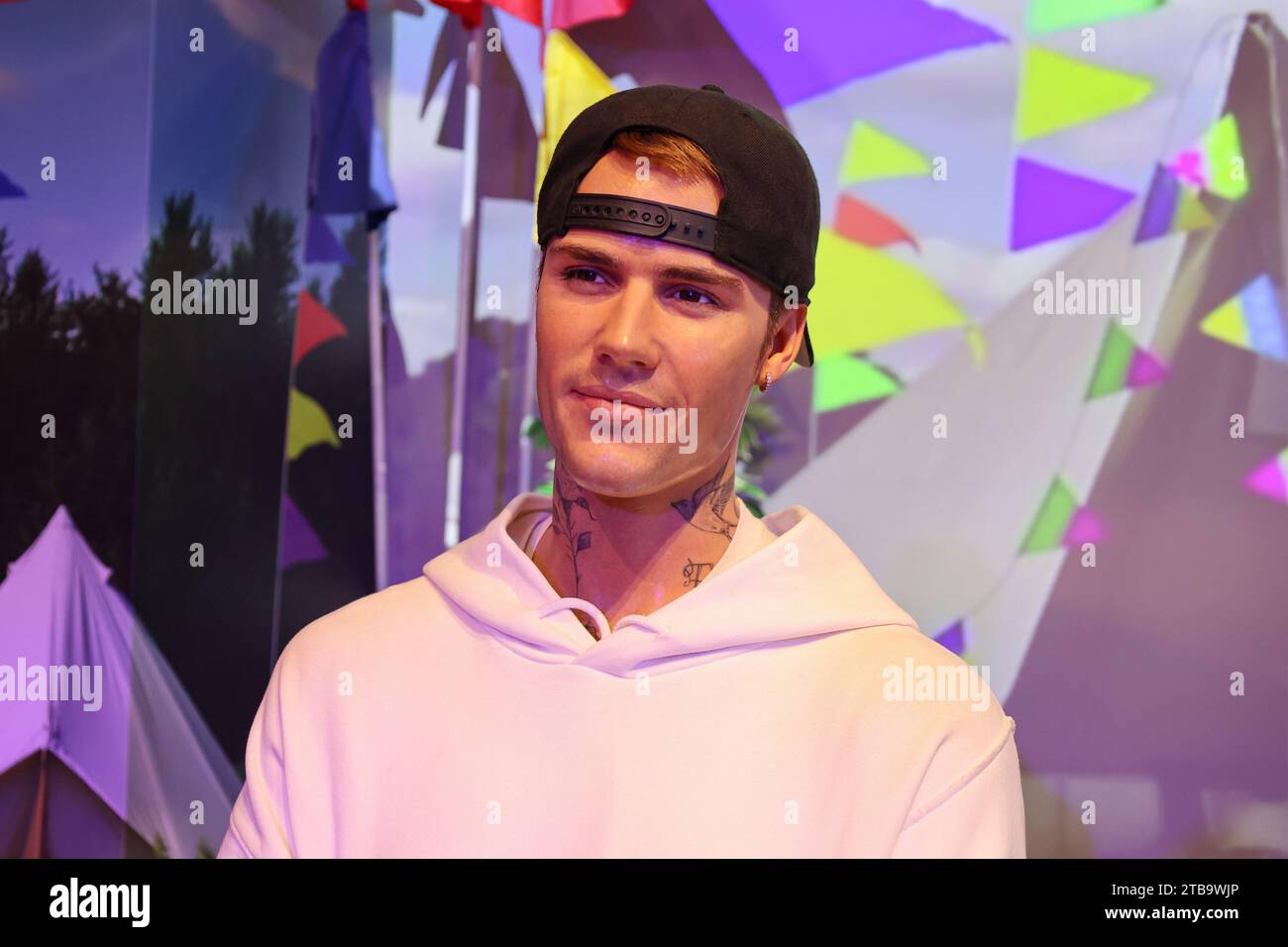 Justin Bieber's wax statue in Madame Tussaud's museum in London Stock ...