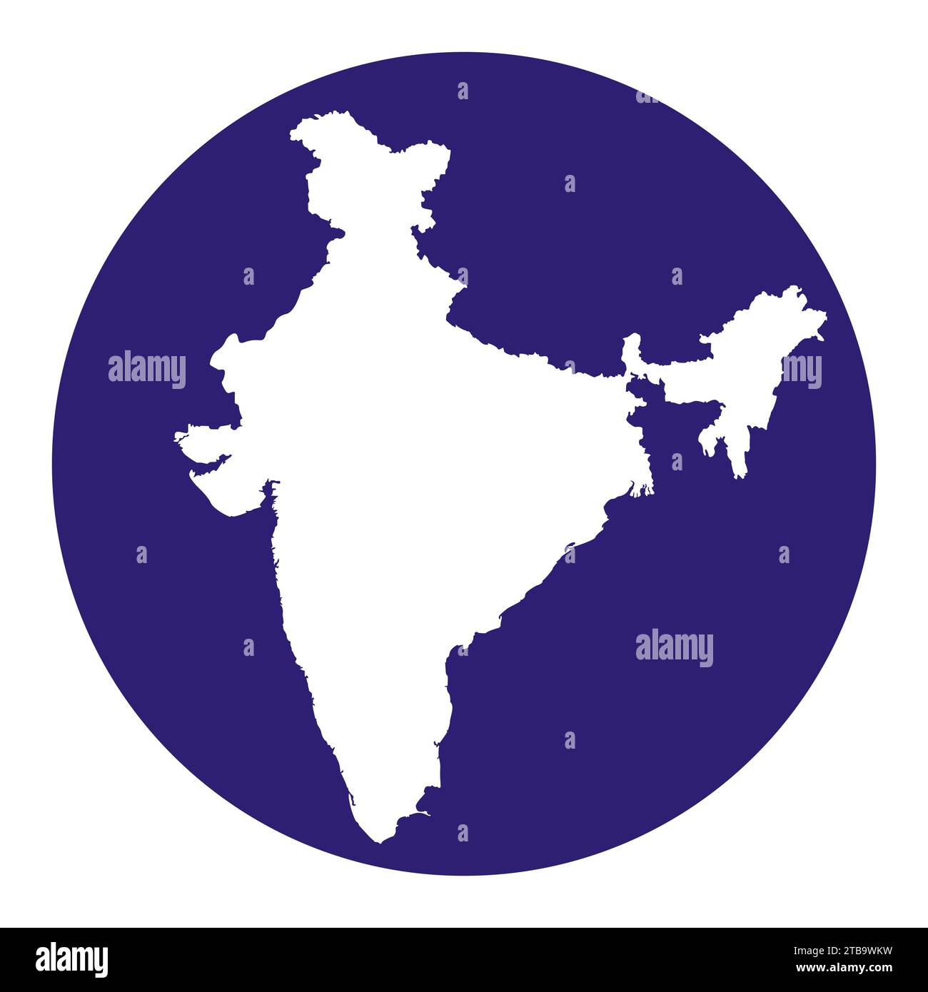 India Map isolated on the blue circle. Stock Vector