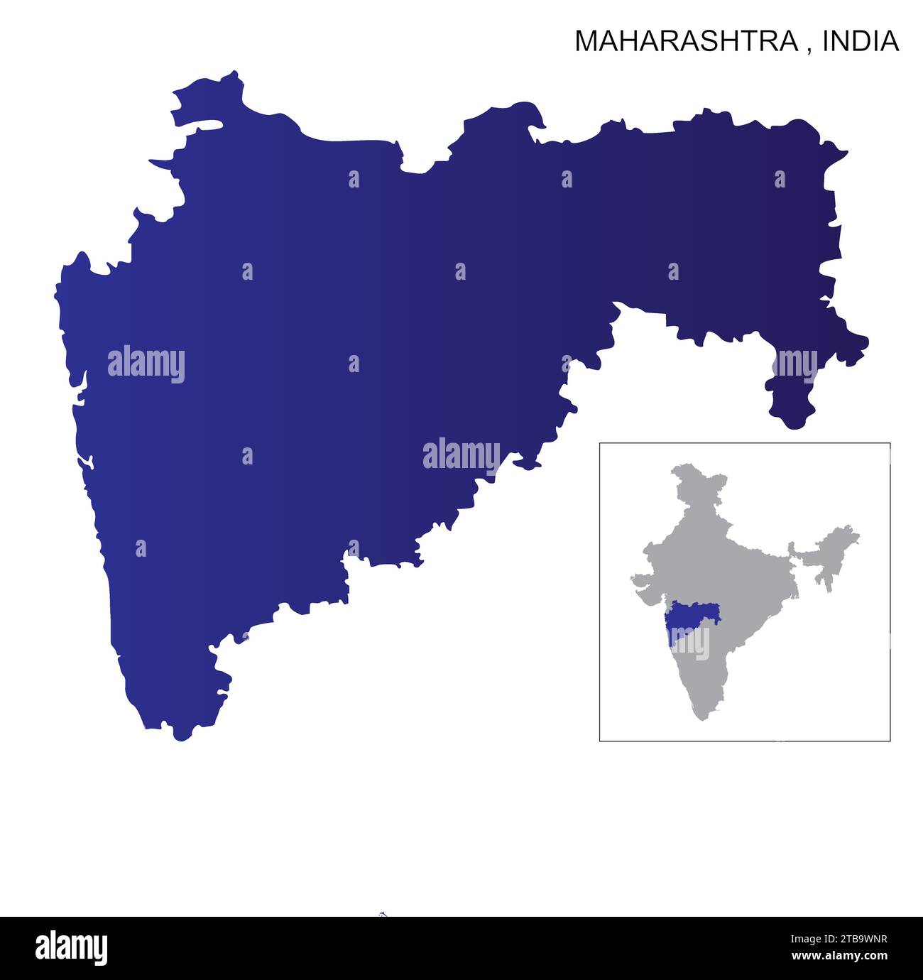 map of the Maharashtra state in India Map Stock Vector